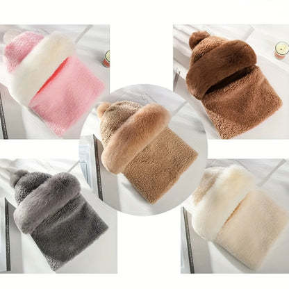Plush Soft Winter Beanie Hat with Neck and Face Cover - Cozy One-Piece Scarf for Ear Protection, Thick Warm Cycling Hat for Women