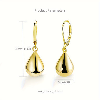 2 Pairs Teardrop Dangle Hoop Earrings for Women - Stainless Steel Hypoallergenic Silver & Gold-Plated, Lightweight Water Drop Leverback Hoops, Fashion Jewelry, Birthday & Holiday Gifts