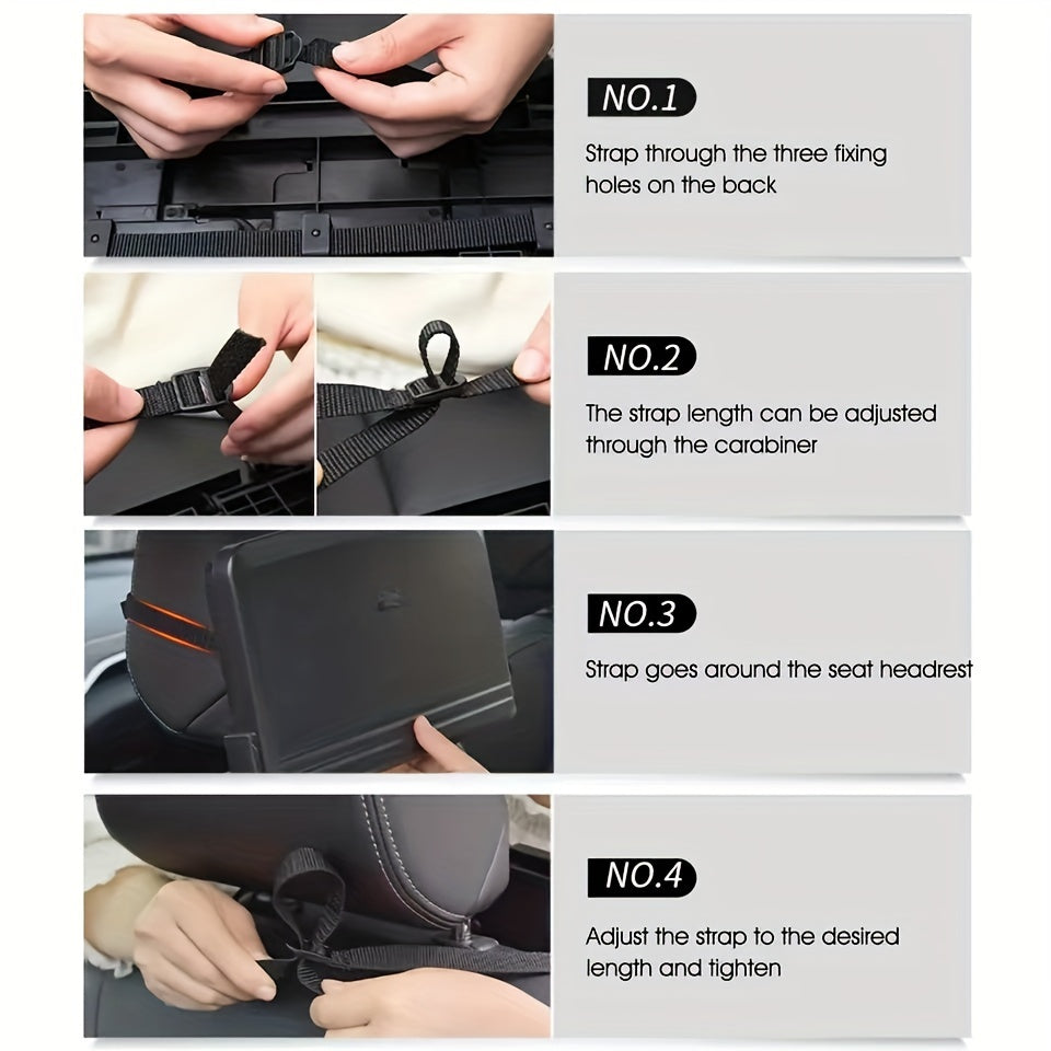Adjustable and Foldable Car Dining Table with Cup Holder – Portable Backseat Storage Tray for Food and Drinks, Made of Durable PP Material