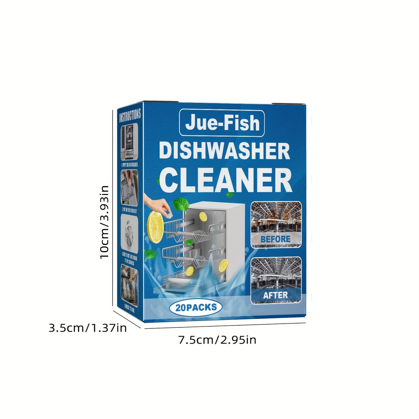 40pcs Heavy-Duty Dishwasher Cleaner Tablets – Powerful Oil Removal, Decontamination, Descaling for Shop, Restaurant, and Kitchen Use
