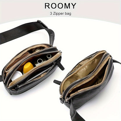 Fashion Crossbody Bag with Adjustable Strap - Lightweight PU Leather Waist Bag, Portable Fanny Pack for Outdoor Sports and Fitness