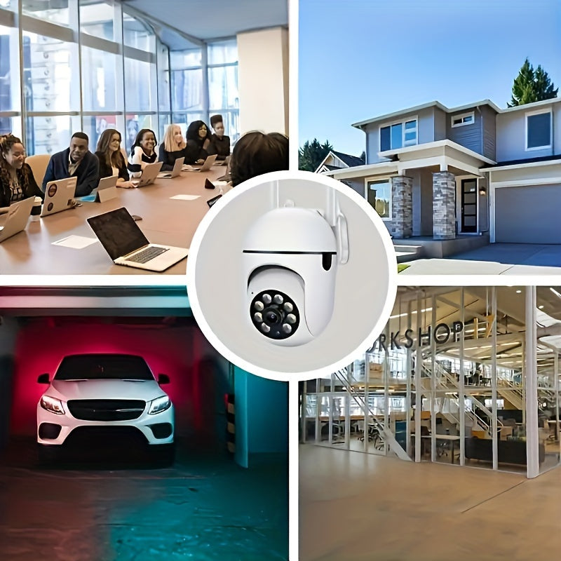 Spherical Security Camera – 1080P Wireless Wi-Fi with Motion Detection, Color Night Vision, and 355° Panoramic Surveillance – Smart Home Camera with Alarm Push, Two-Way Audio, Dual-Band Wi-Fi