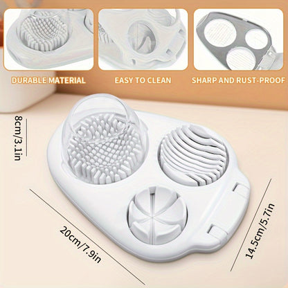 Heavy-Duty Egg Slicer - 3 Slice Modes for Hard Boiled Eggs and Dicing Fruits like Strawberries, Mushrooms, and Tomatoes