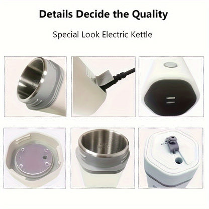 350ML Rapid Boil Electric Kettle - Fast Heating, Detachable US Plug, Auto Shut-Off, Portable for Travel and Home Use