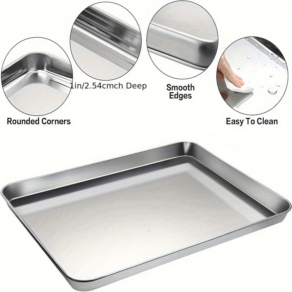 6 Piece Stainless Steel Baking Sheet & Rack Set – Heavy-Duty, Non-Toxic, Easy-Clean Oven Trays with Cooling Racks, Dishwasher Safe