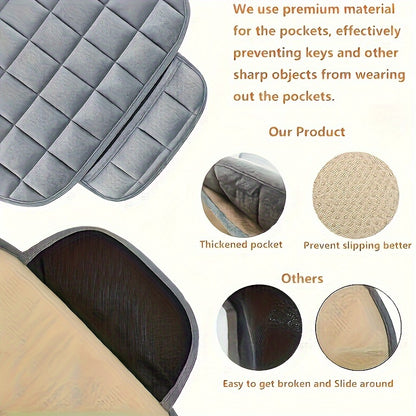 Universal Oval Car Seat Cushion - Breathable Polyester Fiber with Sponge Filling, Anti-Slip, Lightweight & Portable, Hand Washable for All-Season Comfort