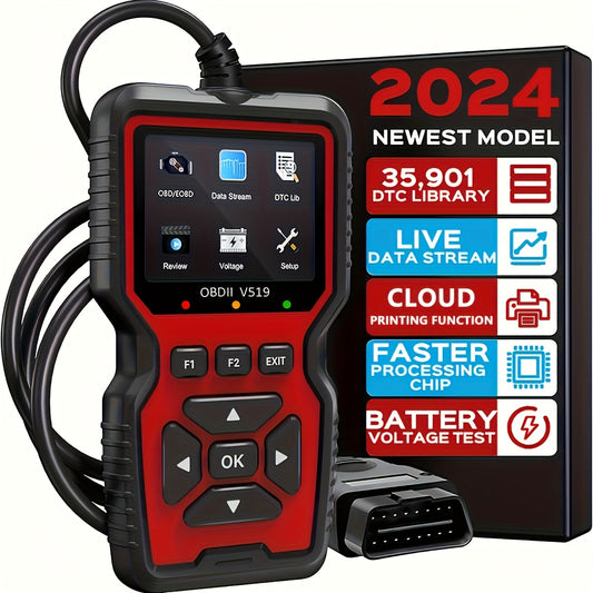 2024 Advanced OBD2 Diagnostic Scanner Tool – Complete OBD2 Functionality, Engine Code Reader, Reset, Mode 6 & 8, for All OBDII/EOBD Vehicles – Easy, Fast, Accurate
