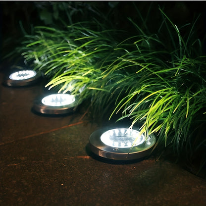 LED Ground Spot Solar Lights – Waterproof Outdoor Landscape Lighting for Pathways, Gardens, and Lawns – Solar Disk Floor Lamps (4/8 Pack)