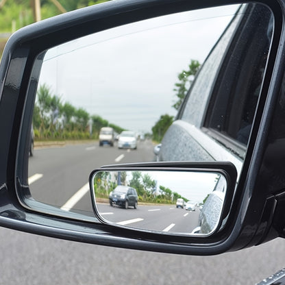 2PCS Oval Blind Spot Mirrors for Cars - Universal Fit, Front Placement, Adjustable Flat Wide Angle Side Rear View, Compatible with Multiple Models
