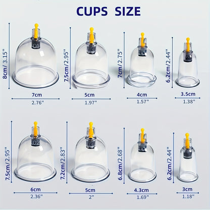 12/24pcs Premium Cupping and Walking Set – Ergonomic Design, Upgraded Sealing, Durable PS Material for Professional-Grade Home Massage, Includes Black Gift Box