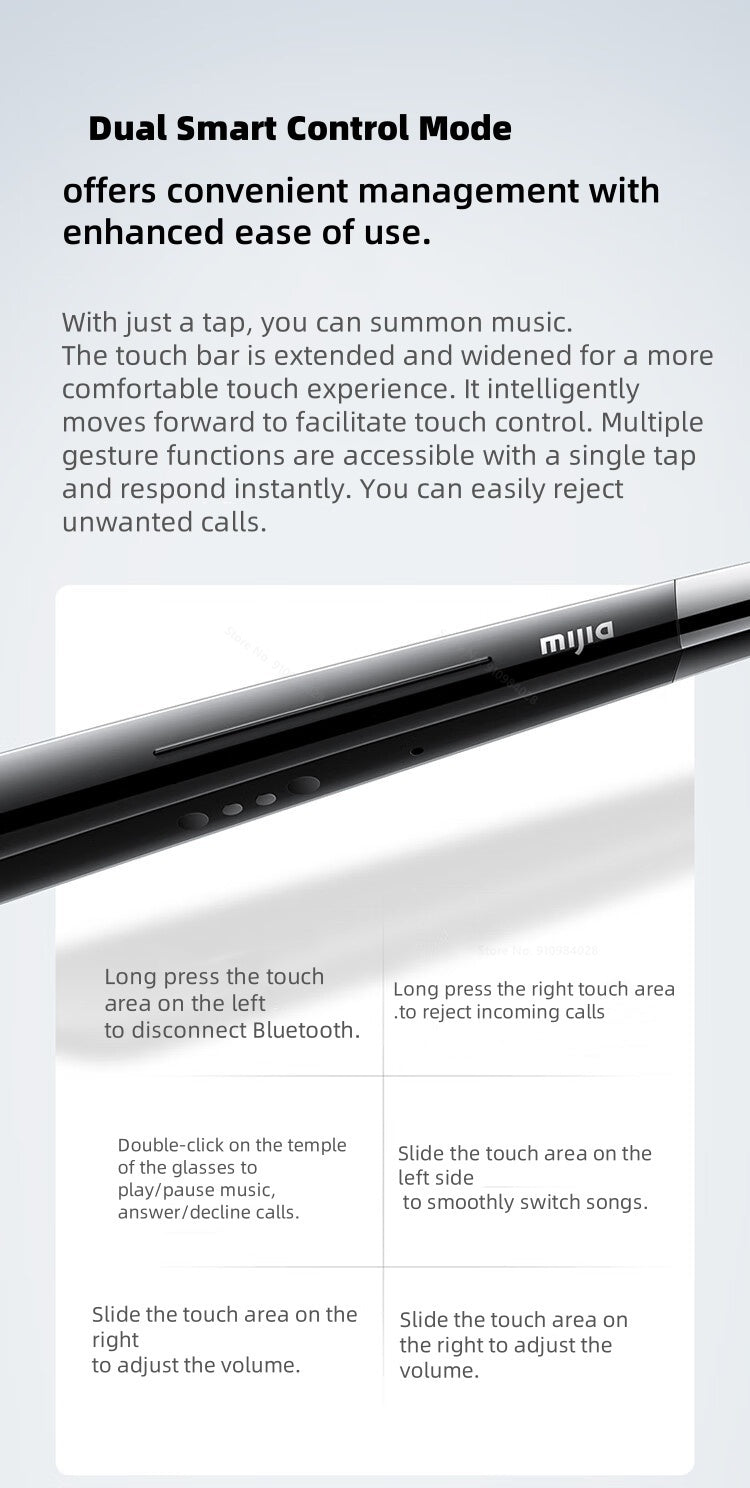 Xiaomi Mijia Smart Audio Glasses Lite Joyful Edition — Bluetooth 5.2 Headset with Noise Reduction, Ultra-Long Standby & Detachable Design