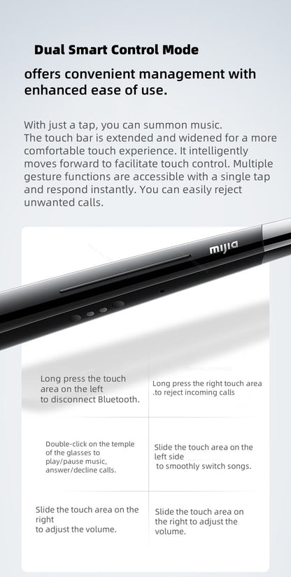 Xiaomi Mijia Smart Audio Glasses Lite Joyful Edition — Bluetooth 5.2 Headset with Noise Reduction, Ultra-Long Standby & Detachable Design
