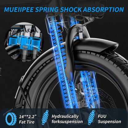 650W Electric Bike for Adults - 25 Miles Range, 20 MPH, Folding Design, 48V Battery