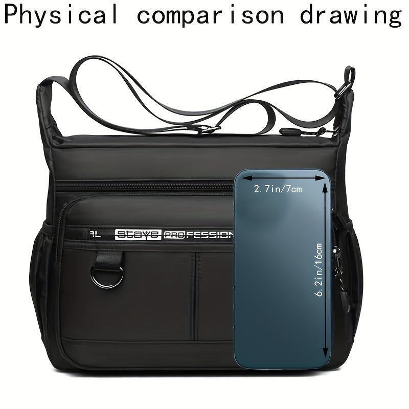 Large Capacity Oxford Cloth Waterproof Crossbody Bag - Durable, Adjustable Sling Shoulder Bag for Men - Ideal for Travel, Leisure, and Student Storage
