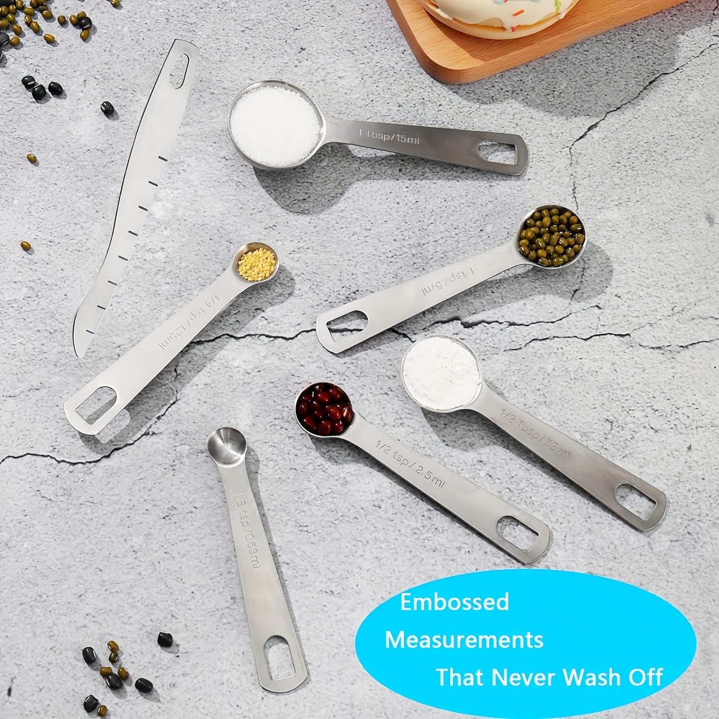 20 Piece Stainless Steel Measuring Cups and Spoons Set - Stackable Cups, Spoons, and Leveler for Dry and Liquid Ingredients - Essential Baking Tools for Kitchen