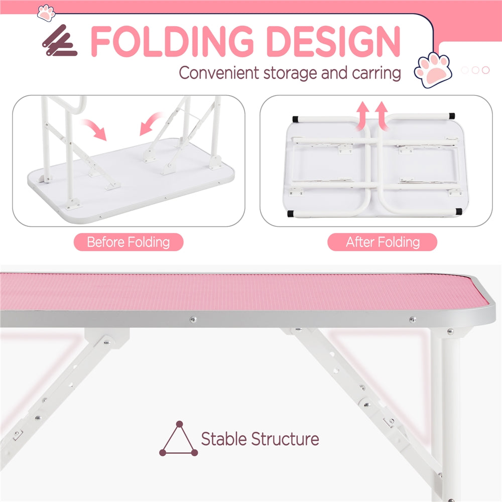 Costoffs Pet Foldable Grooming Table - Height Adjustable Arm, Folding Legs, Ideal for Dog and Cat Trimming at Home or Professional Pet Stores