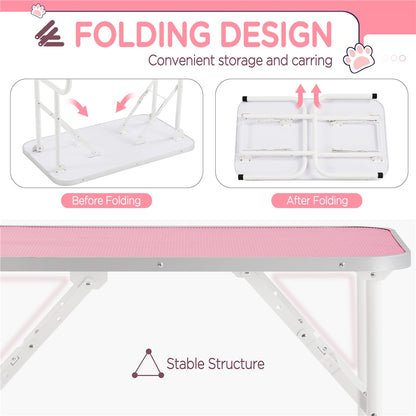 Costoffs Pet Foldable Grooming Table - Height Adjustable Arm, Folding Legs, Ideal for Dog and Cat Trimming at Home or Professional Pet Stores