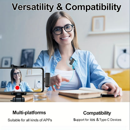 Pro Wireless Lavalier Mic System - Omnidirectional Condenser, Digital Display, Charging Case, Crystal-Clear Audio - Ideal for Interviews, YouTube, Vlogging, and Public Speaking