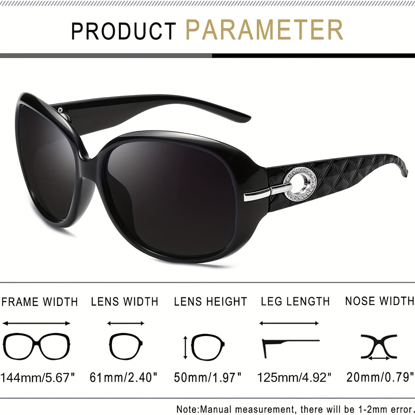 Polarized Women's Oval Sunglasses - Large Sun Shades for Drivers, Perfect for Summer Beach & Vacation Travel
