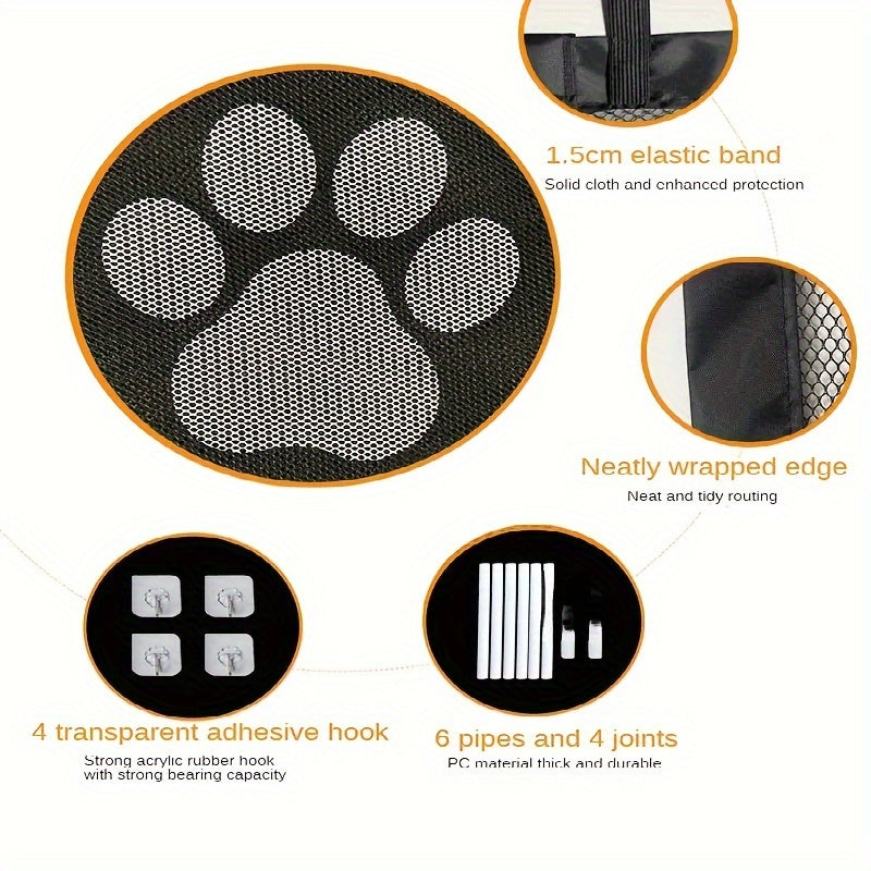 Ultimate Pet Safety Gate – Adjustable, Childproof Mesh Fence for Small Dogs – Quick-Fold, Portable, Easy-Install for Hallways, Doorways, Staircases – Durable Pet-Proof Home Protection