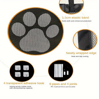 Ultimate Pet Safety Gate – Adjustable, Childproof Mesh Fence for Small Dogs – Quick-Fold, Portable, Easy-Install for Hallways, Doorways, Staircases – Durable Pet-Proof Home Protection