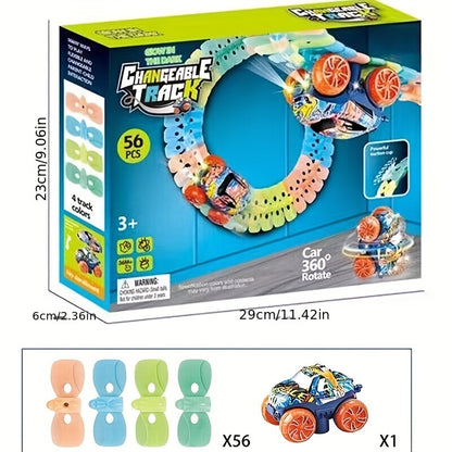 Colorful Luminous Electric Rail Car Set - Hangable Race Track Toy for Boys and Girls, Ideal for Birthdays, Christmas, Halloween (Battery Not Included)