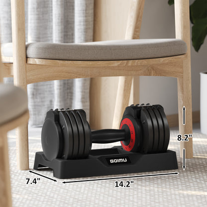 Adjustable Dumbbell 25-55LB – Quick 1-Second Weight Change, 5-in-1 Free Weight with Anti-Slip Handle, Space-Saving Home Gym Equipment