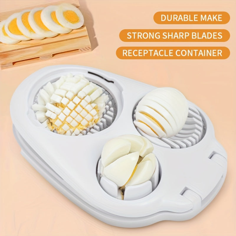 Heavy-Duty Egg Slicer - 3 Slice Modes for Hard Boiled Eggs and Dicing Fruits like Strawberries, Mushrooms, and Tomatoes