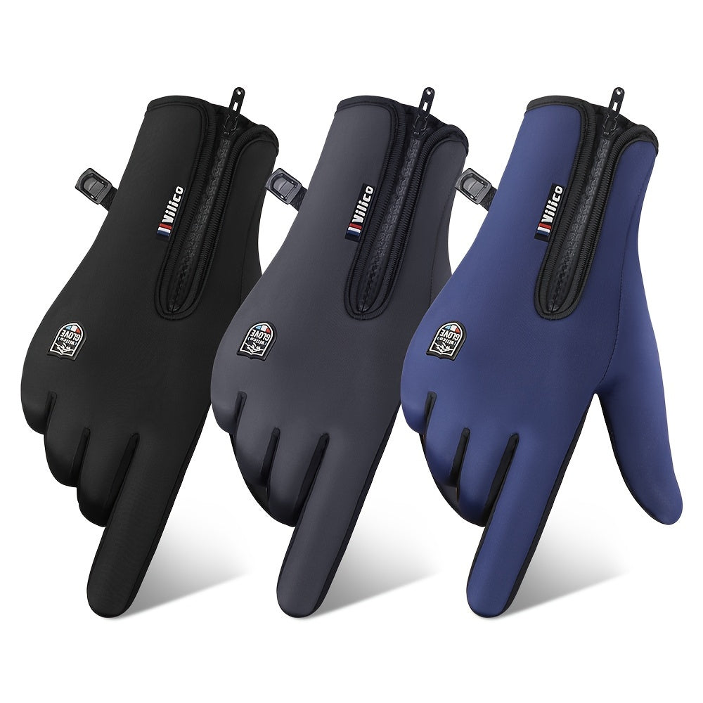 Outdoor Coldproof and Windproof Sports Gloves - Winter Warm Touch Screen Waterproof Gloves for Cycling and Skiing - Unisex