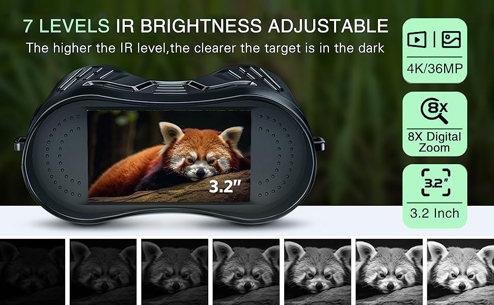10X Digital Night Vision Binoculars | 9-Level Infrared, 600M Visibility in Darkness with 5000mAh Rechargeable Battery