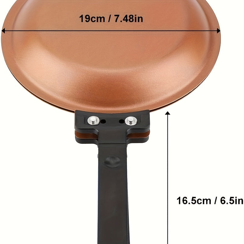 Steel Double-Sided Pan – Nonstick Copper Pancake Maker, Easy to Flip Frying Pan for Fluffy Pancakes, Omelets and Frittatas, Dishwasher Safe
