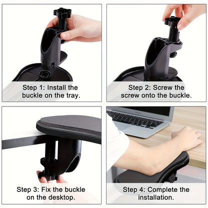 Office Desk Computer Armrest Support - Ergonomic Mouse Wrist Rest for Comfortable Workstation Setup