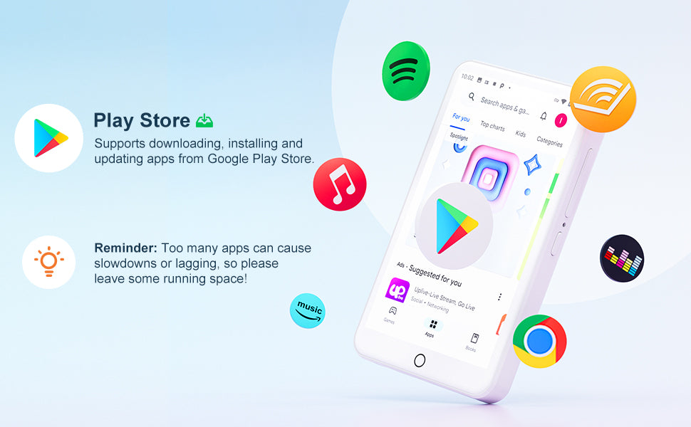 MECHEN MP3/MP4 Player Android 9.0 – Bluetooth & WiFi Music Player with Spotify, Audible, Pandora Support, Up to 512GB (White)