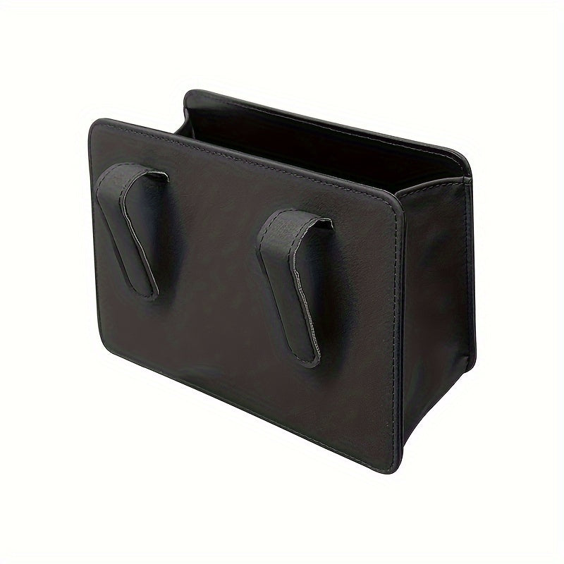Foldable Car Trash Can and Storage Organizer – Faux Leather, Door-Mounted or Seat Back Design – Vehicle Interior Accessory