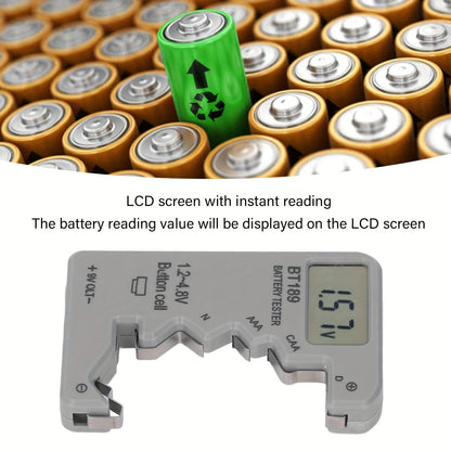 BT189 Digital Battery Tester – LCD Display for AA/AAA/9V/1.5V Button Cell – Battery Capacity Checker and Capacitance Diagnostic Tool