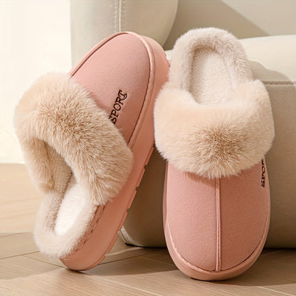 Cozy Women's Slip-On Mules - Soft Fleece Lining, Non-Slip EVA Sole, Casual Solid Color Home Shoes