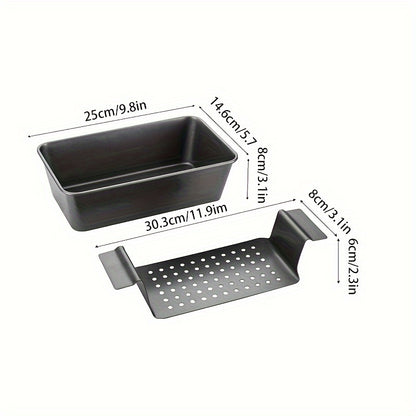 Meatloaf Pan Set with Drain Tray - Loaf Bread Pan for Baking, Essential Home Kitchen Accessories