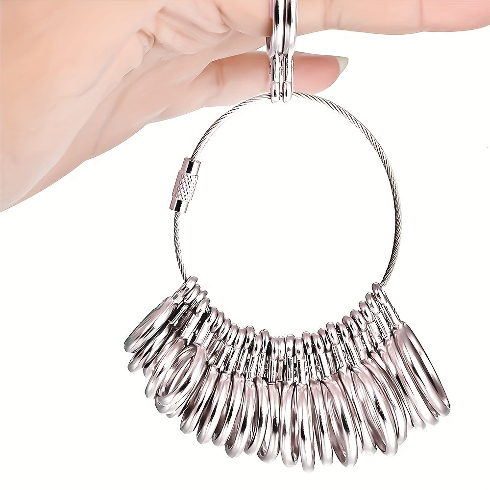 Metal Ring Sizer Measuring Tool Set - Finger Sizing Gauge for Women & Men, US Sizes 0-13 Including Half Sizes