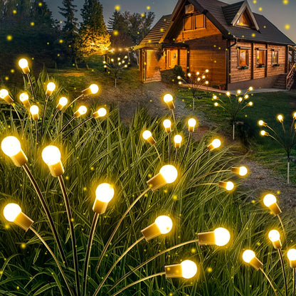 2 Pack Solar Garden Lights: Upgraded Swaying Lights with Wind Motion, Flexible Iron Wire & Heavy Bulb Base, Warm White Outdoor Pathway Decoration