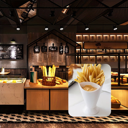2 in 1 French Fries and Ketchup Holder - Restaurant Organizer to Keep Fries and Sauce Neatly Arranged