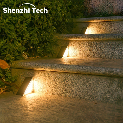 8pcs Solar LED Step Lights – Outdoor Deck and Landscape Lighting for Yard, Patio, Garden, Walkway, Driveway, Porch Decor