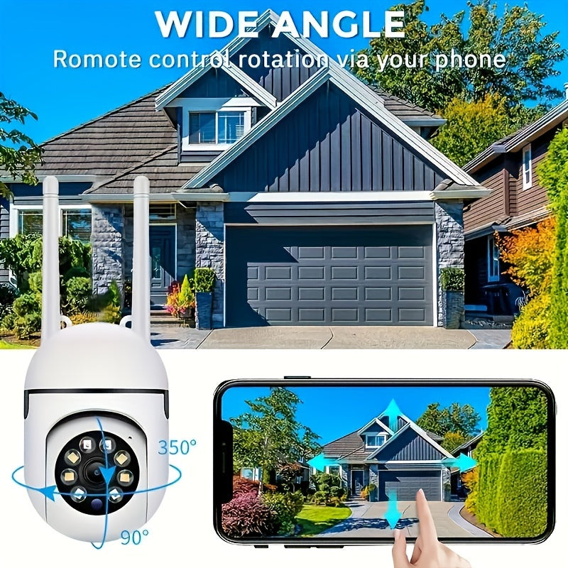 Spherical Security Camera – 1080P Wireless Wi-Fi with Motion Detection, Color Night Vision, and 355° Panoramic Surveillance – Smart Home Camera with Alarm Push, Two-Way Audio, Dual-Band Wi-Fi