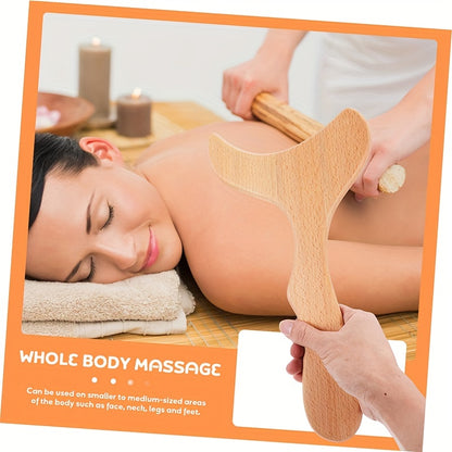 Fish Tail Shaped Wooden Massage Tool – Multifunctional Whole Body Muscle Massager | Ideal for Home Use
