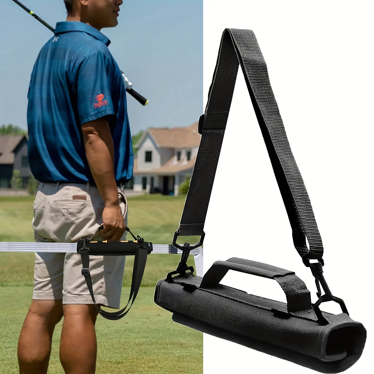 Compact & Lightweight Golf Club Bag - Waterproof Nylon, Adjustable Shoulder Strap, Fits 5 Clubs, Ideal for Men & Women