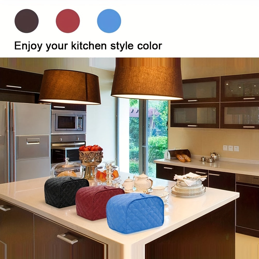 Toaster Cover - Quilted Polyester Fabric for 2 and 4 Slice Toasters - Dust-Proof with Fingerprint Protection, Fits Most Standard Models