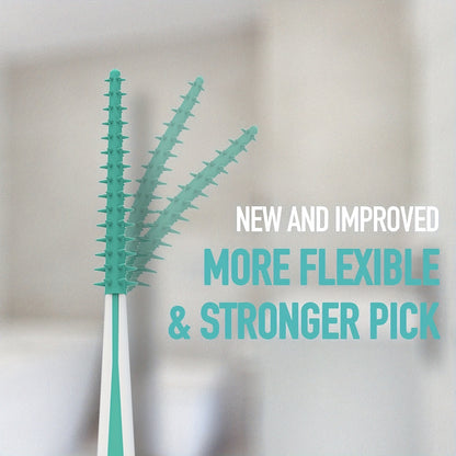 100pcs Soft Rubberized Dental Picks - Mint Floss Interdental Brush Cleaners for Oral Health and Stain Removal, Travel-Friendly