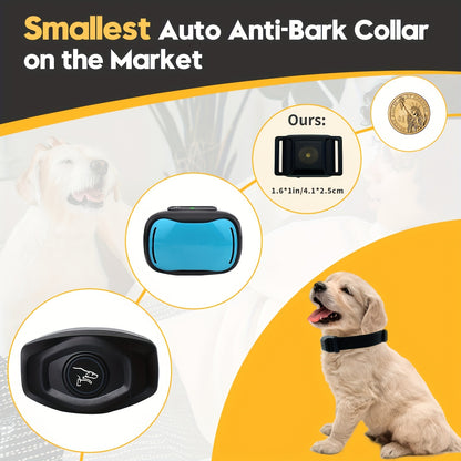 Tiniest Bark Collar for Small Dogs (5-15lbs) - 1.6x1in, 0.42oz, No Shock with Vibration and Sound, Extra Small, Rechargeable with 5 Sensitivity Levels