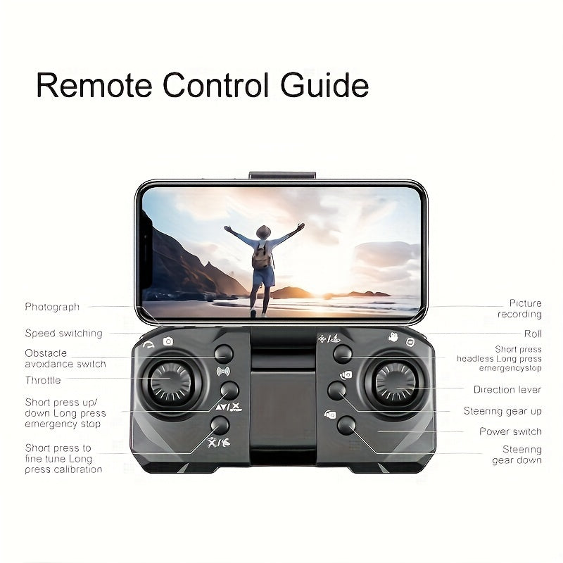 2024 Brushless Motor Drone - Foldable Quadcopter with 1080P HD Camera, Headless Mode, Altitude Hold, Speed Adjustment and LED Light - Carrying Bag