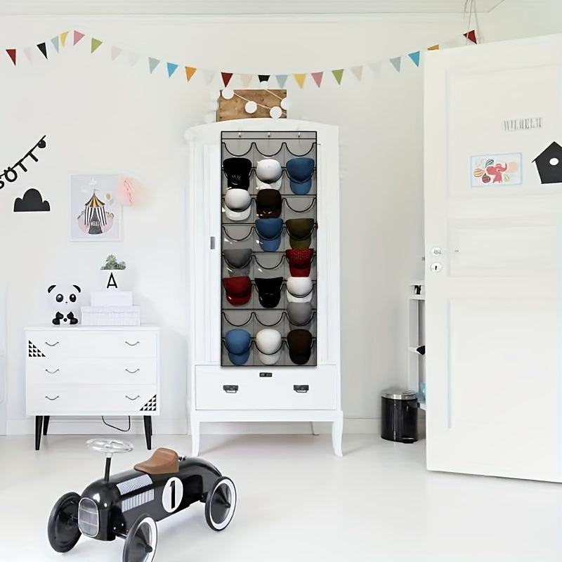 Wall-Mounted Hat Storage Bag – Hanging Multi-Pocket Organizer for Back Door & Household Use