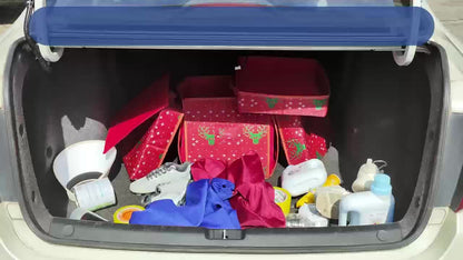 YH & GS Premium Golf Trunk Organizer - Waterproof and Durable Blue Nylon Storage Bag for Golf Shoes and Accessories
